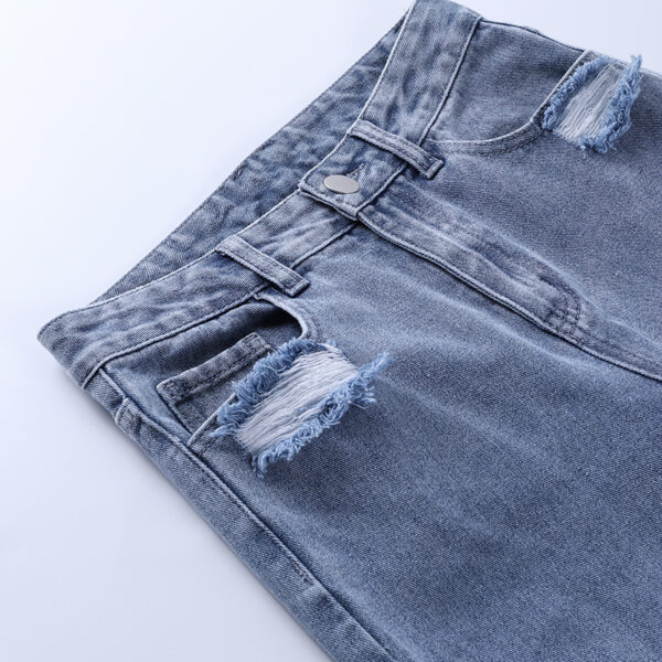 Slim Temperament Sexy Tattered Denim Pants - Image 8