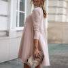 Fashion Casual Women's Solid Color Long Sleeve High Collar Loose Dress - Image 3